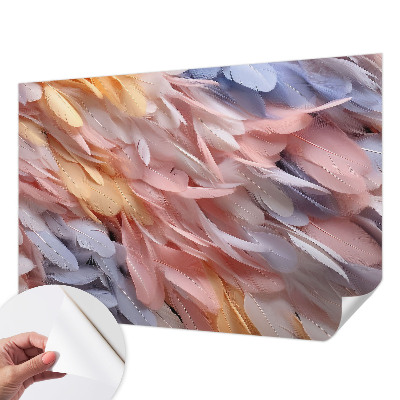 Tapeta fotograficzna samoprzylepna z motywem pastelowych piór