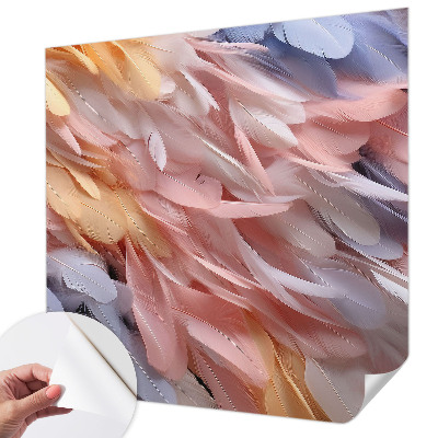 Tapeta fotograficzna samoprzylepna z motywem pastelowych piór