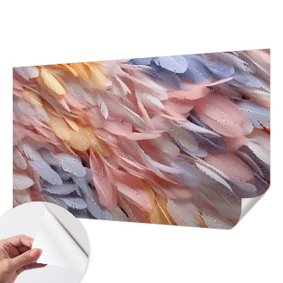 Tapeta fotograficzna samoprzylepna z motywem pastelowych piór
