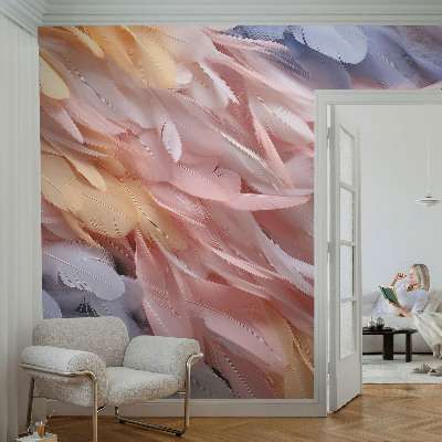 Tapeta fotograficzna samoprzylepna z motywem pastelowych piór