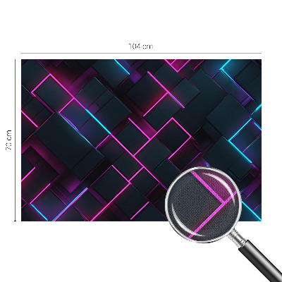 Nowoczesna fototapeta do salonu z neonowym geometrycznym wzorem