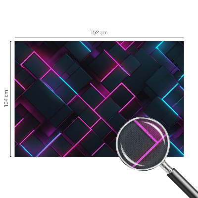 Nowoczesna fototapeta do salonu z neonowym geometrycznym wzorem
