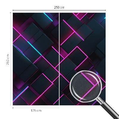Nowoczesna fototapeta do salonu z neonowym geometrycznym wzorem