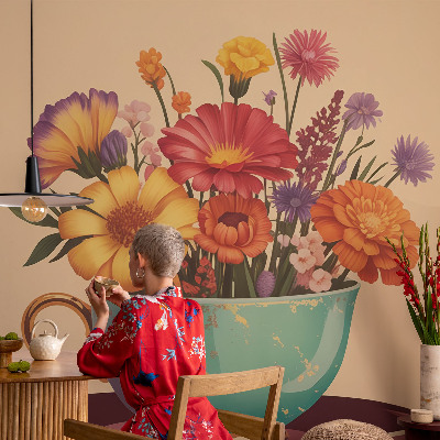Tapeta fotograficzna z motywem barwnego bukietu