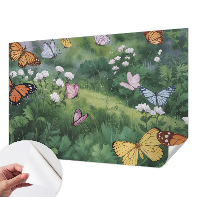 Dekoracyjna fototapeta na ścianę Motyle na łące