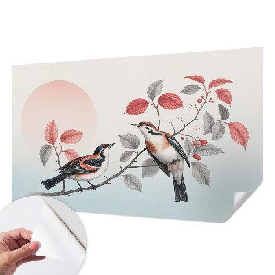 Nowoczesna fototapeta do salonu z motywem siedzących ptaków