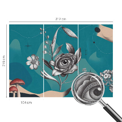 Dekoracyjna fototapeta na ścianę z motywem kwiatu w kształcie oka