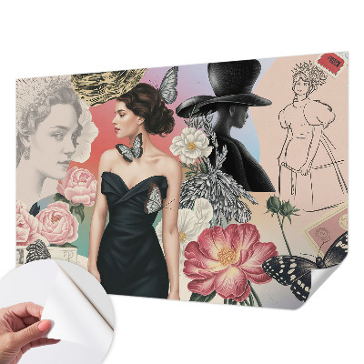 Nowoczesna fototapeta do salonu Kwiaty i portrety