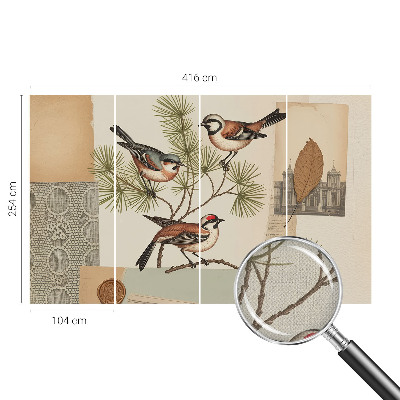 Tapeta fotograficzna samoprzylepna z motywem collage'u ptaków