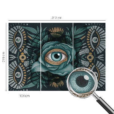 Nowoczesna fototapeta do salonu z motywem kwiatu przypominającego oko