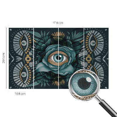 Nowoczesna fototapeta do salonu z motywem kwiatu przypominającego oko