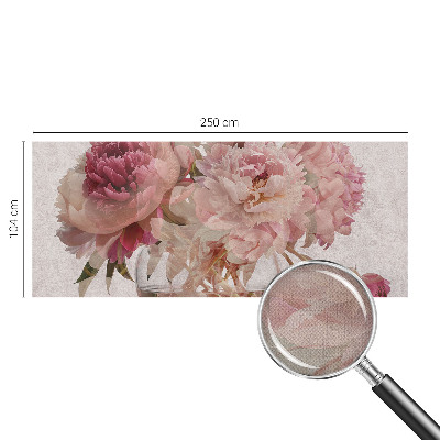 Dekoracyjna fototapeta na ścianę z motywem piwonii w odcieniu czarnego