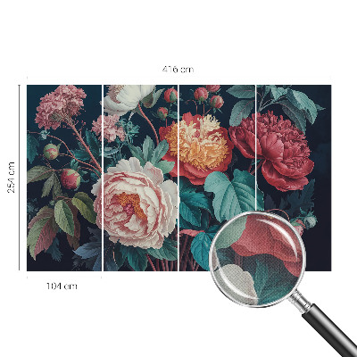 Tapeta fotograficzna z motywem kolorowych kwiatów
