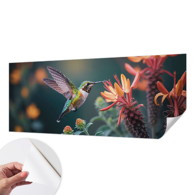 Fototapeta na ścianę z motywem kolibra i kwiatów
