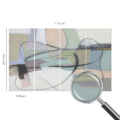 Tapeta fotograficzna samoprzylepna z motywem linii w pastelowych kolorach