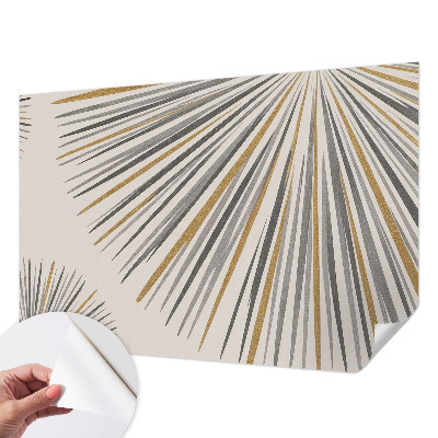 Nowoczesna fototapeta do salonu z motywem geometrycznych wachlarzy