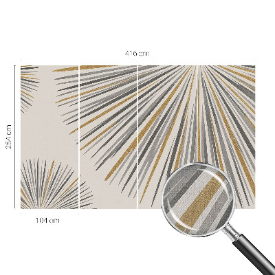 Nowoczesna fototapeta do salonu z motywem geometrycznych wachlarzy