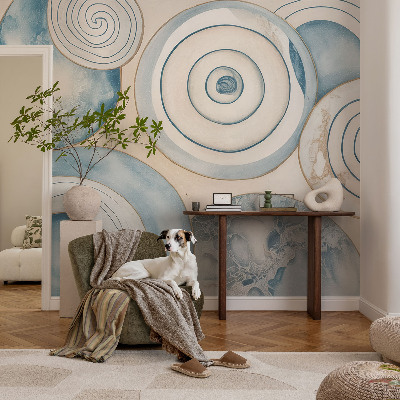 Fototapeta samoprzylepna do sypialni z wzorem spiralnych wirów