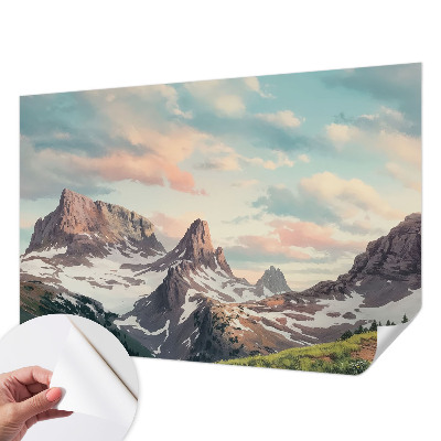 Fototapeta samoprzylepna z nadrukiem z motywem górskiej panoramy