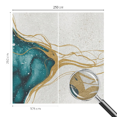 Tapeta fotograficzna z turkusowymi liniami