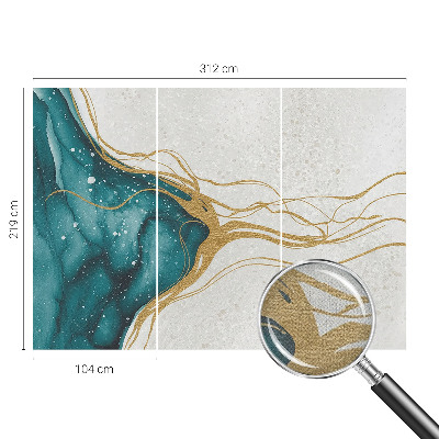 Tapeta fotograficzna z turkusowymi liniami
