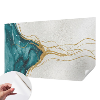 Tapeta fotograficzna z turkusowymi liniami