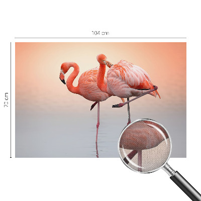 Fototapeta samoprzylepna z nadrukiem z delikatnym motywem flamingów