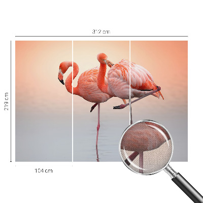 Fototapeta samoprzylepna z nadrukiem z delikatnym motywem flamingów