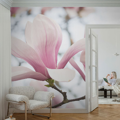 Fototapeta samoprzylepna do sypialni z motywem kwitnących magnolii