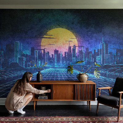 Fototapeta samoprzylepna z nadrukiem z futurystycznym pejzażem