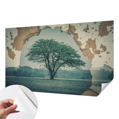Dekoracyjna fototapeta na ścianę z motywem samotnego drzewa