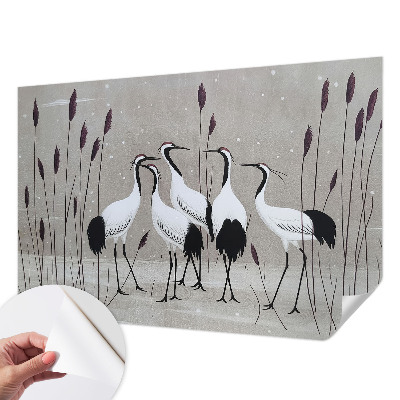 Tapeta fotograficzna ze stadem żurawi