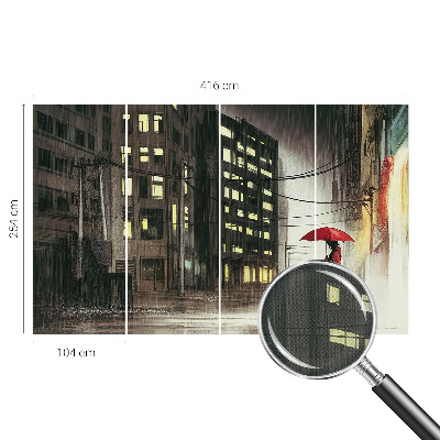 Tapeta fotograficzna samoprzylepna z motywem deszczowego miasta