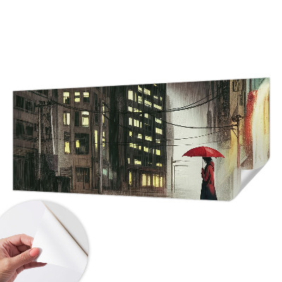 Tapeta fotograficzna samoprzylepna z motywem deszczowego miasta