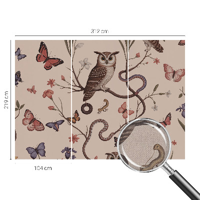 Nowoczesna fototapeta do salonu z motywem sowy na tle natury