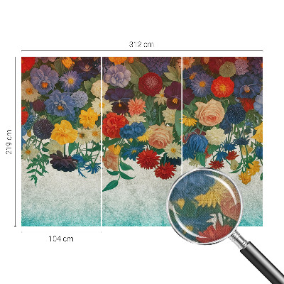 Tapeta fotograficzna z kolorowymi kwiatami