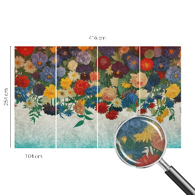 Tapeta fotograficzna z kolorowymi kwiatami