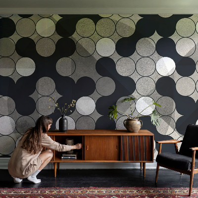 Dekoracyjna fototapeta na ścianę z motywem geometrycznych okręgów