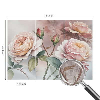 Fototapeta na ścianę z wzorem pastelowych róż