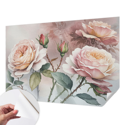 Fototapeta na ścianę z wzorem pastelowych róż