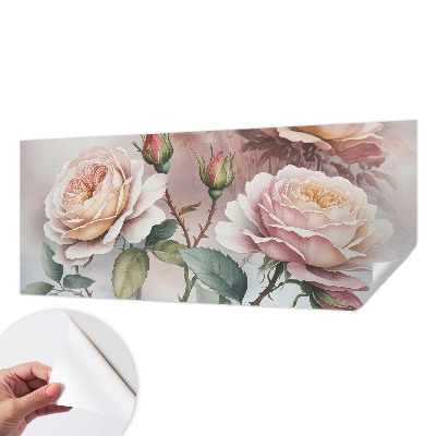 Fototapeta na ścianę z wzorem pastelowych róż