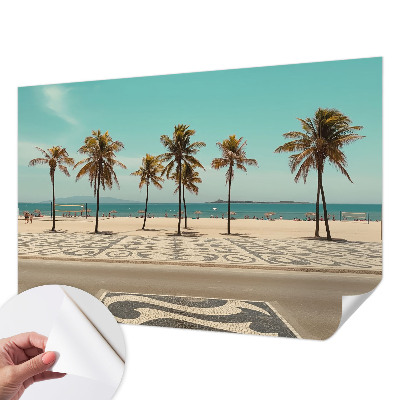 Nowoczesna fototapeta do salonu z motywem palm i plaży