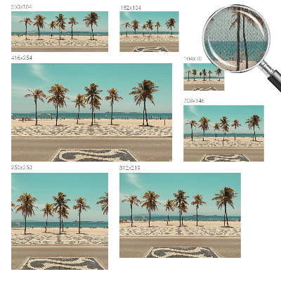 Nowoczesna fototapeta do salonu z motywem palm i plaży