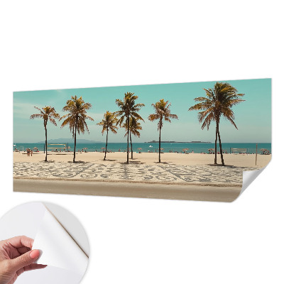 Nowoczesna fototapeta do salonu z motywem palm i plaży