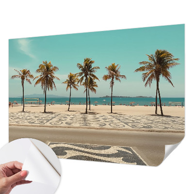 Nowoczesna fototapeta do salonu z motywem palm i plaży