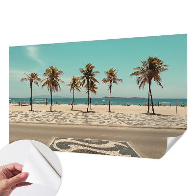 Nowoczesna fototapeta do salonu z motywem palm i plaży