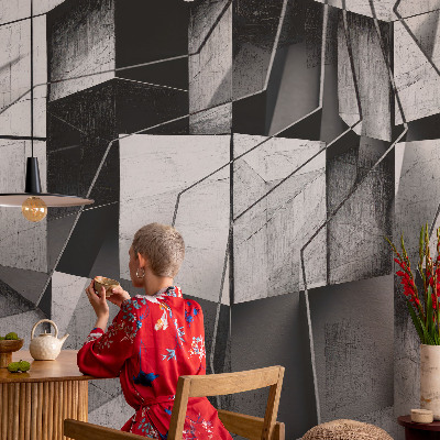 Fototapeta samoprzylepna do sypialni z motywem geometrycznej abstrakcji