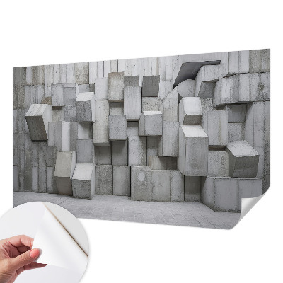 Fototapeta samoprzylepna do sypialni z motywem betonowych brył