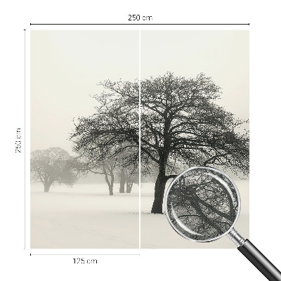 Dekoracyjna fototapeta na ścianę z motywem zimowych drzew