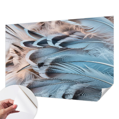 Tapeta fotograficzna z motywem błękitnych piór